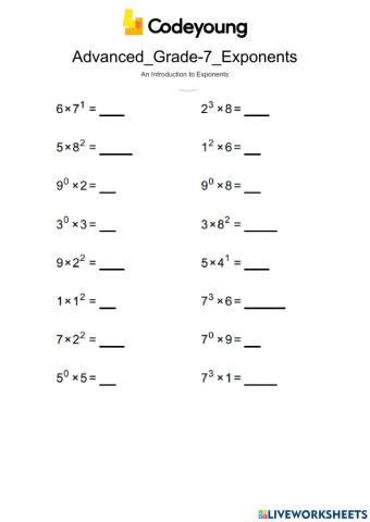 An Introduction to Exponents Advanced