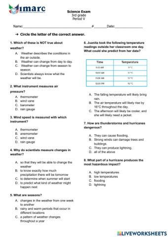 3rd Science Period V