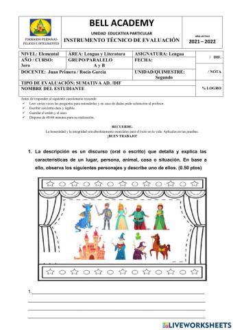 Evaluación quimestral