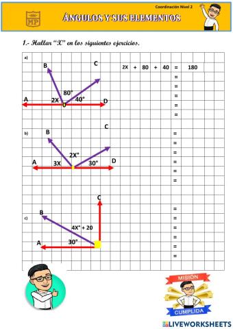 Hallar X en un ángulo