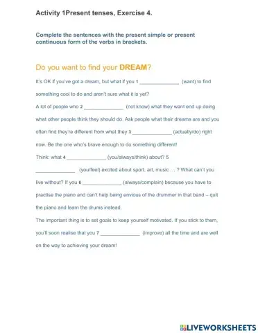 1 The true you - Grammar Ex 4