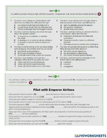 Listening Paper - Gold Coursebook