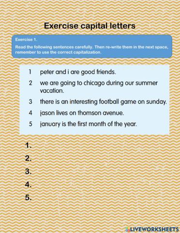 Capital letters practice