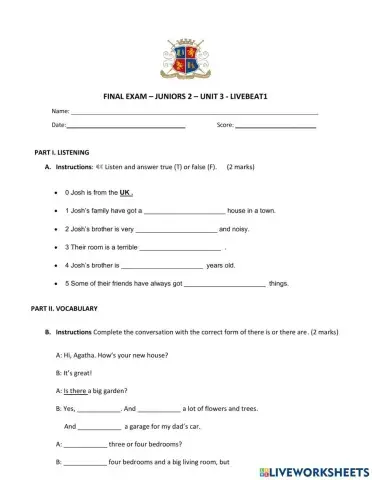 Juniors 2-FINAL EXAM - LIVEBEAT1