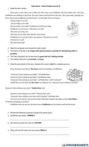 Tales - Extra Practice