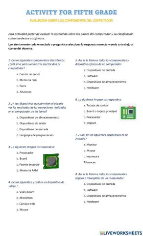 Evalución componentes del computador