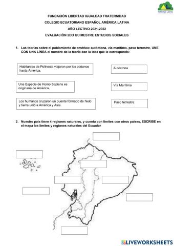 Evaluación 5to Parte II
