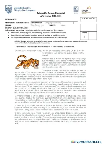 Examen lenguaje