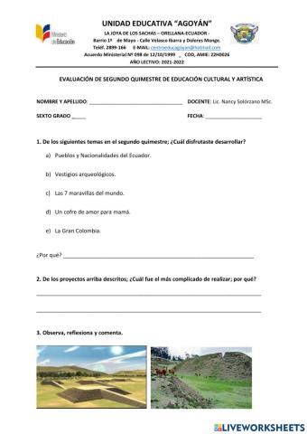 Evaluación Quim. 2 - ECA