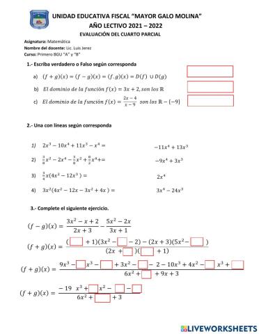Suma y resta de polinomios