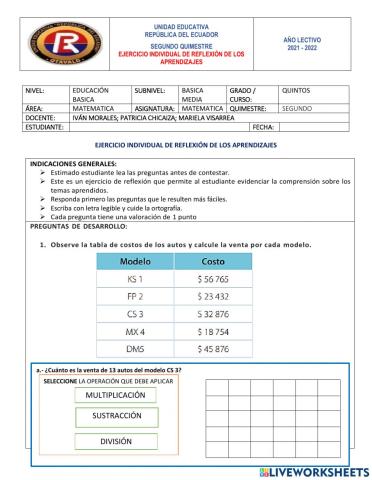 Examen de matematica
