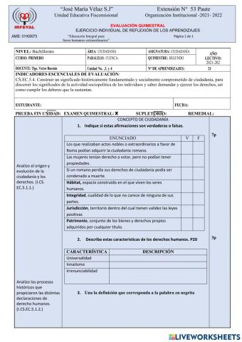 Examen de ciudadanía