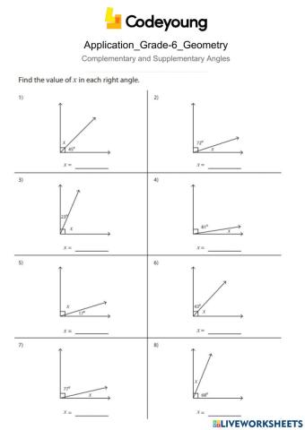 Complementary and Supplementary Angles Application