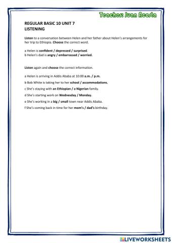 I am going to Ethiopia.