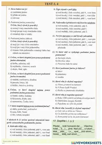 Druhy podstatných jmen