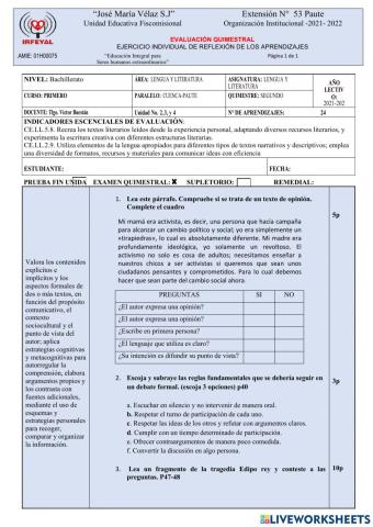 Examanen de Literatura