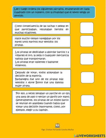 Ordenar párrafos para segundo básico