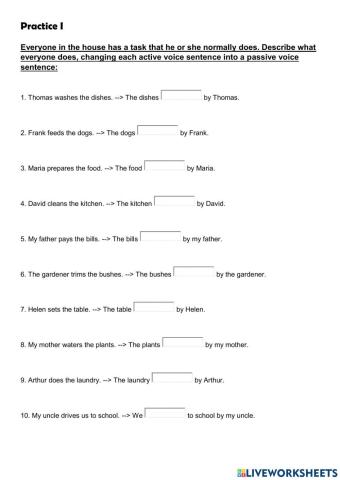 THE PASSIVE VOICE: passive voice sentences in the simple present 1