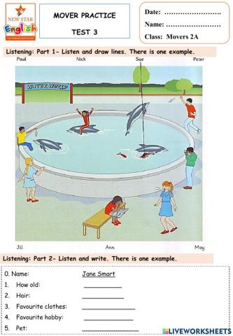 Practice test for Movers No. 4