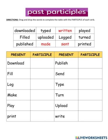 Past participles