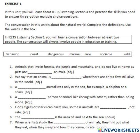 IE1, Unit 1, Listening, Exercise 1,