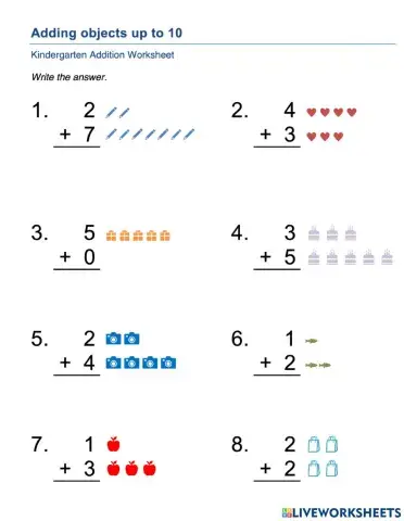 Number addition up to 10