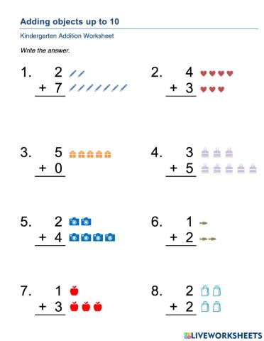 Number addition up to 10