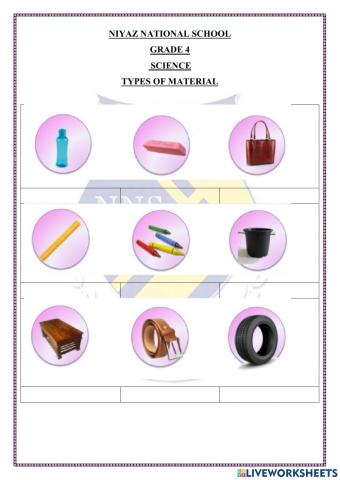 Types of material