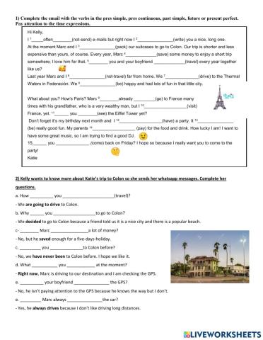 Mixed tenses text and questions