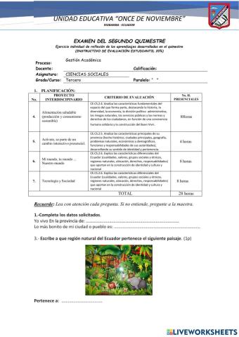 Examen de estudios sociales