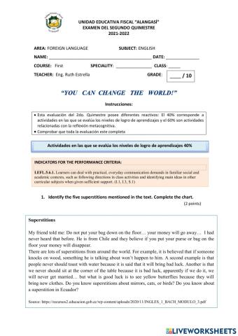 2nd Term English Exam