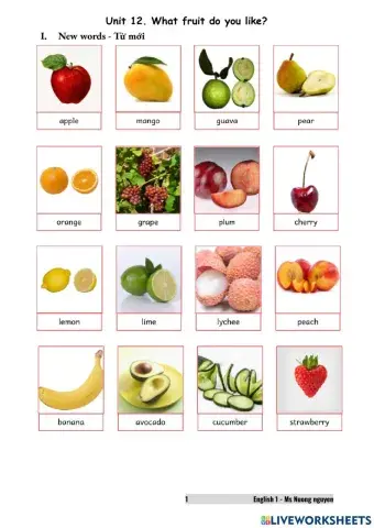 E1U11 What fruit do you like? -nuongnguyen