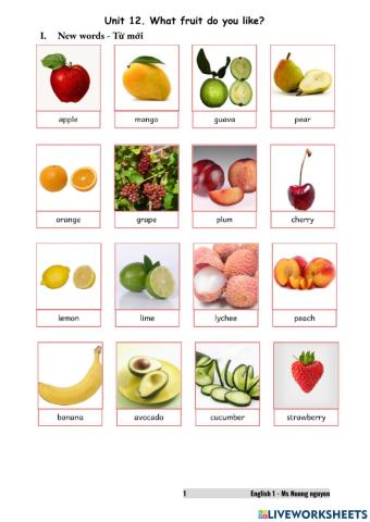 E1U11 What fruit do you like? -nuongnguyen