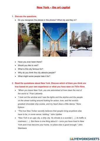 New york the art capital - C1 - listening