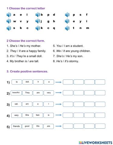 Revision: to be, toys, family, opposites and weather
