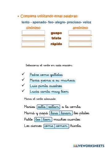 Aprendemos Sinónimo y Antónimo