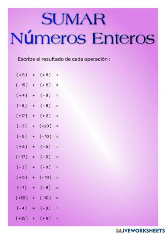 Suma de números enteros