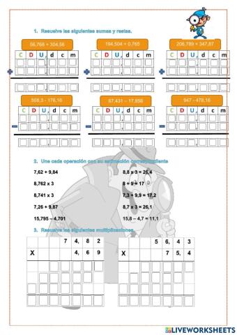 Operaciones con números decimales
