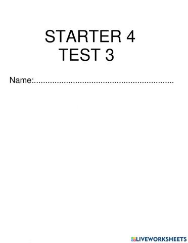 Starter 4 - Test 3 - Listening