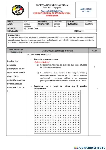 Examen del segundo quimestre