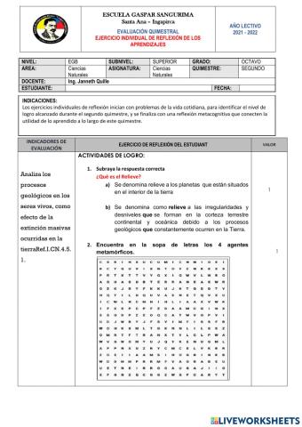Examen del segundo quimestre