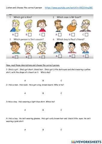 Descriptions basic level listening