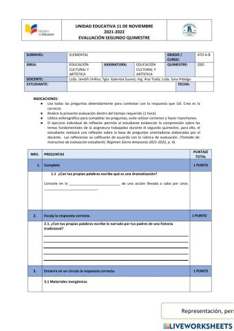 Evaluacion de artistica