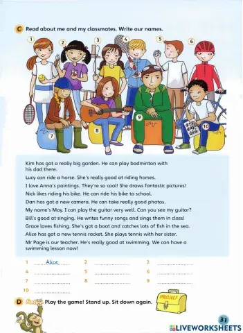 Fun for Starters Reading Unit 13