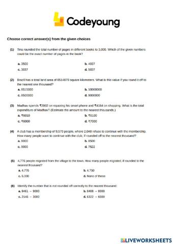 Estimation for 10-Digit Numbers Concept HW