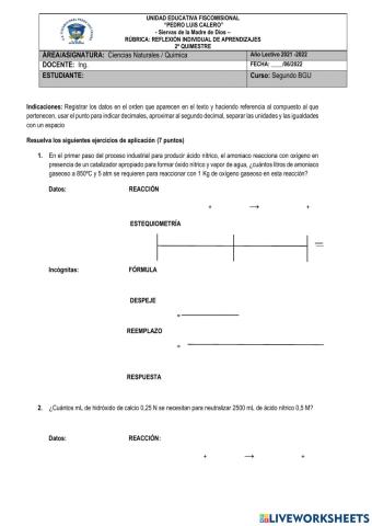 Gases-soluciones-velocidad de reacción