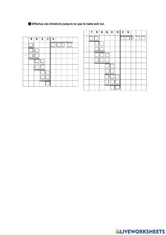Division posée  (quotien décimal)