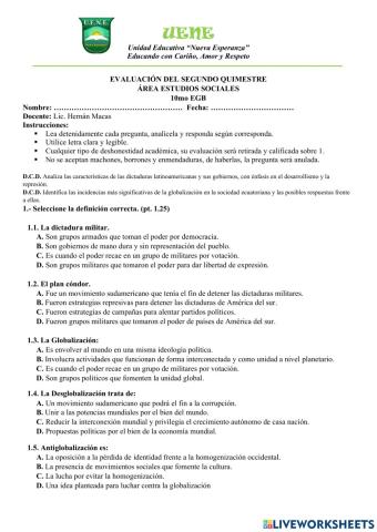 Ciencias Naturales - 2do Quimestre - Decimo