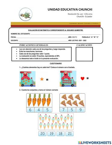 Examen 1 de matemáticas