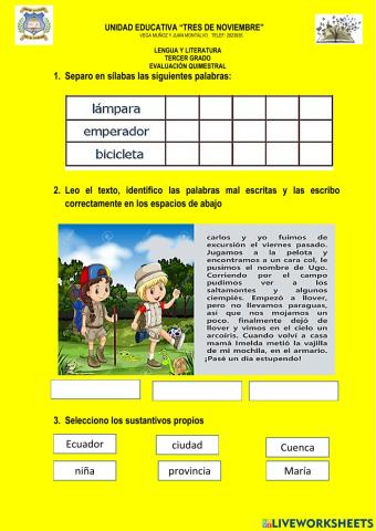 Evaluación Quimestral